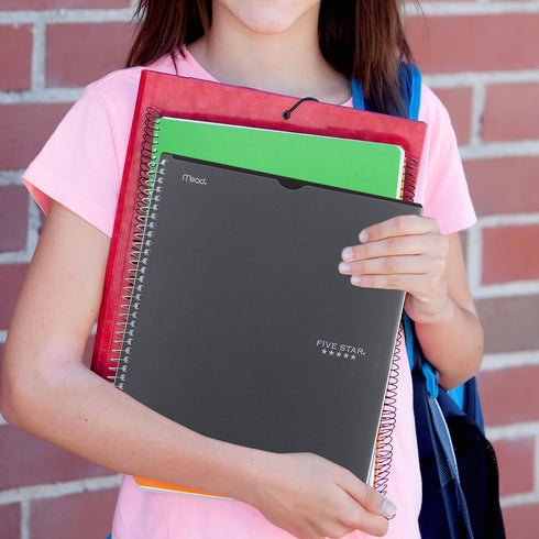 Five Star Interactive Notetaking Spiral Notebooks, 3 Pack, 1-Subject, College Ruled Paper, 11" x 8-1/2", 100 Sheets,