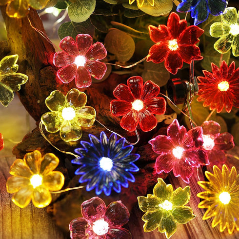 JASHIKA Fairy Lights Decorative Flower Lamp -Waterproof Battery Operated String Lights 7ft