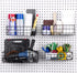 Set 4 Pegboard Baskets, of Black - Hooks to Any Peg Board - Pegboard Accessories, Square Style Wire Shelf Baskets