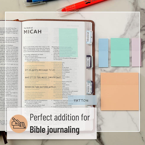 Mr. Pen Transparent Sticky Notes, 200 pcs, Pastel Colors, See Through Sticky Notes for Annotation and Bible Journaling.