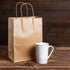 8 4.5 10.25 inches 50pcs EcoQuality - x x - - Small Brown Kraft Paper Bags with Handles, Shopping, Gift Bags, Party