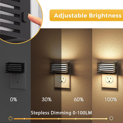 2 Pack Dimmable 3000K L LOHAS LED Night Lights Plug into Wall, Modern Night Light with Dusk to Dawn Sensor, Plug