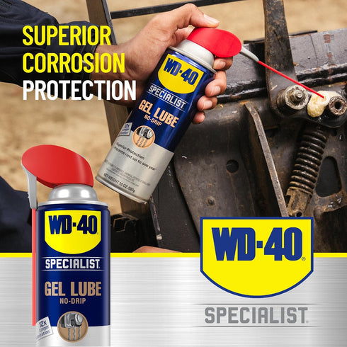 WD-40 2 Pack, 10oz (Pack 2) (300851) Specialist Gel Lube with Smart Straw Sprays Ways, Twin cans, No drip Lubricant