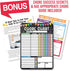 Magnetic Chore Chart for Kids, Dry Erase Reward System for Adults, Fiesta Chalk Responsibility Board for Family