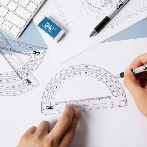 Mr. Pen Protractor, 6 Inches, Pack of 3 for Precise Measurements