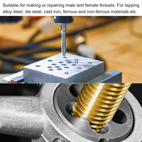 uxcell Tap and Die Set, M12 x 1.75 Left Hand Thread Milling Tap, Round Die, 10.2mm Cobalt Twist Drill Bit