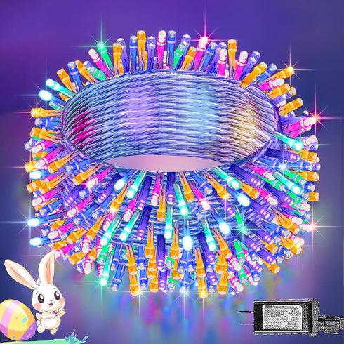 Dazzle Bright 300 LED Easter String Lights, 100 FT Colorful Connectable Waterproof
