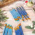 Whaline 50Pcs Winter Pencils with Erasers, 2 Styles Dark Blue and Light Blue Short Writing Pencils for School