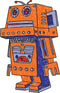 Shinobi Stickers Cool Awesome Colorful Retro Robot Toys Cartoon Vinyl Sticker (4" Tall, Orange)