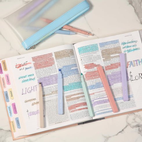 Mr. Pen Aesthetic Highlighters and Gel Pens, 10 Pack, Pastel Colors, No Bleed for Bible Study