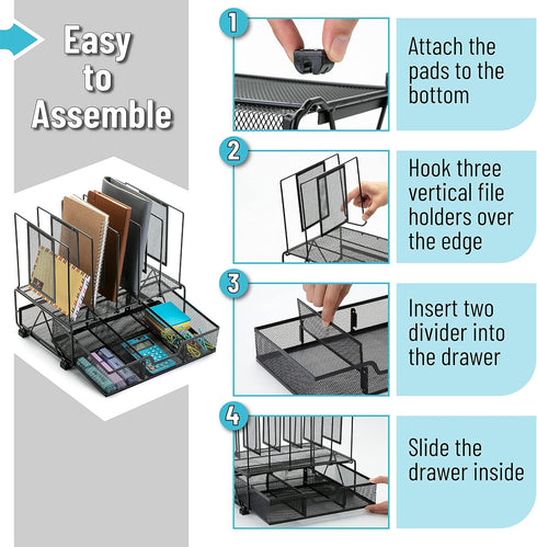 Mr. Pen Mesh Desk Organizer with Drawer, Desktop & Office Desk Organizers and Accessories