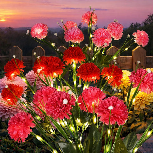 GIGALUMI Solar Lights Outdoor for Garden Decor, 3 Pack Solar Flower Lights
