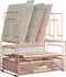 BLU MONACO Workspace Rose Gold Desk Organizer with File Sorters and Drawer for Office Supplies