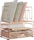 BLU MONACO Workspace Rose Gold Desk Organizer with File Sorters and Drawer for Office Supplies