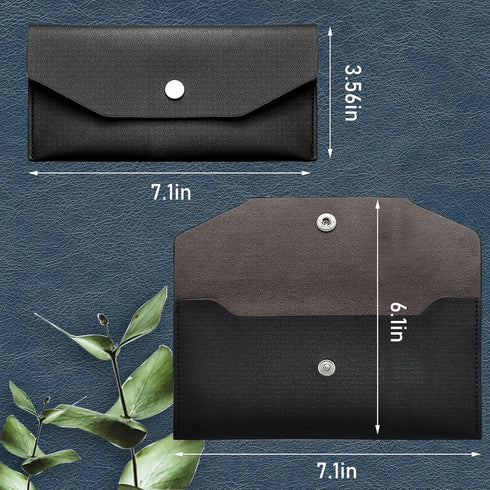 Budget Binder Cash Envelopes Wallet, Reusable Pu Leather Money Organizer for Cash and Bank Card, Black