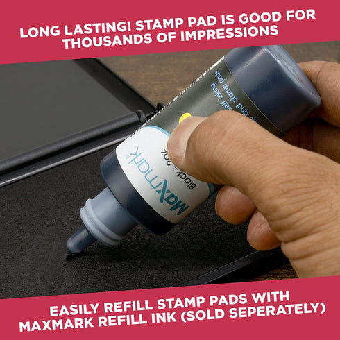 Large Premium Black Ink Stamp Pad - 3" by 6" Quality Felt Pad