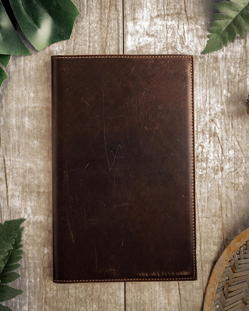 Leather Journal Large 5" x 8.25" Vintage Writing Notebook with Lined Pages, Handcrafted Leather Cover for Men, Women,