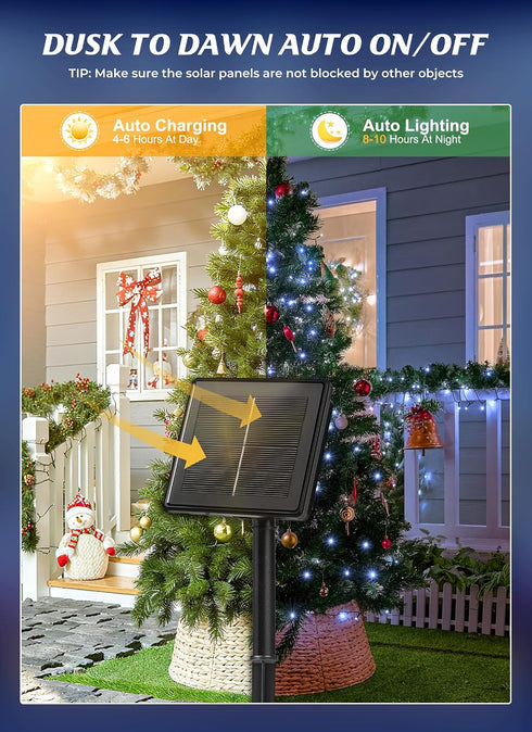 2 Pack 144Ft 400 8 Brightown Solar Christmas String Lights Outdoor, Total LED Twinkle Fairy Lights Waterproof