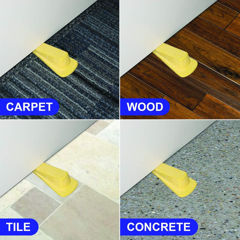 MASTER MANUFACTURING Big Foot ColorStop Heavy Duty Non-Slip Rubber Doorstop Wedge, Yellow, Made in the USA