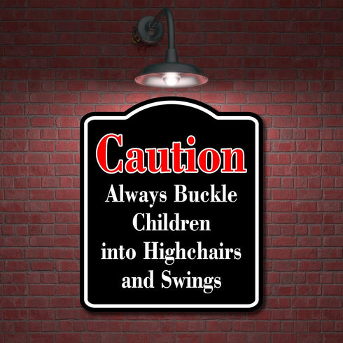 20"x24" Caution Always Safety Straps Changing Tables Red BLACK Aluminum Composite Sign