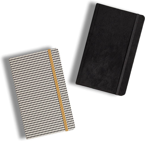 U Brands Heritage Print and Black Suede Journal, 8.25 x 5 Inches, 160 Pages, 2 Count