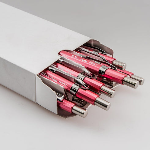 Pentel Sharp Mechanical Pencil - 0.7mm Metallic Rose Pink Barrel, Box of 12 Pencils (P207MP1)