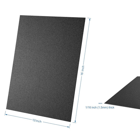 Pack of 4 ABS Plastic Sheet 12" x 16" x 0.060" Thick, Black Moldable for Robotics Competition