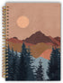 Boho Sun Mountain Abstract Spiral Notebook, Laminated Hard Cover, College Ruled 5.5×8.3 Inches, Journal for Writing