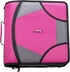 Case-it The King Sized Zip Tab Zipper Binder, 4 Inch D-Rings, 5 Subject File Folder, 800 Sheet Capacity, Magenta