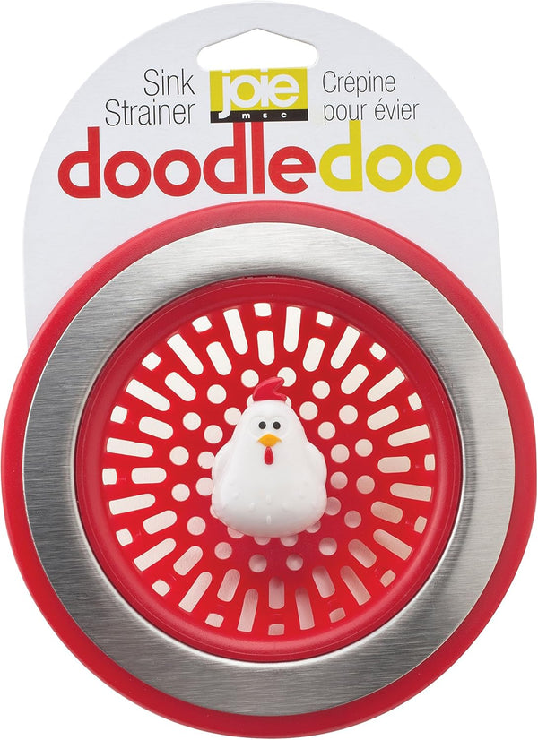 Joie Doodle Doo Kitchen Sink Strainer, Kitchen Accessory, 4.5-inch, Red