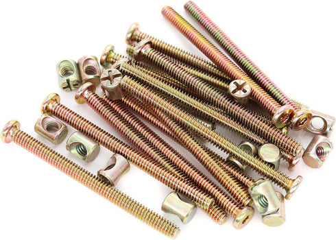 binifiMux 15-Pack Imperial 1/4-20" Hex Socket Cap Crib Screws Barrel Nuts Set for Furniture