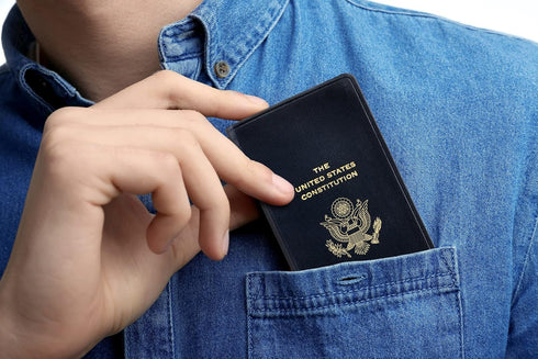 Graphic Image The United States Constitution and Related Documents, Genuine Leather Soft Cover, Pocket Size (Black)