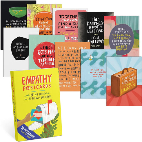 Em & Friends Empathy Postcard Book - 20 Postcards (2 Each of 10 Styles), 5 x 7-inches