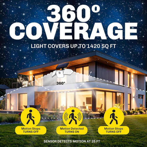 2 89 3 IP65 Bionic Flood Light Pk Solar Lights Outdoor Waterproof, Ultra Bright LEDs, Heads Wide Angle Motion Sensor