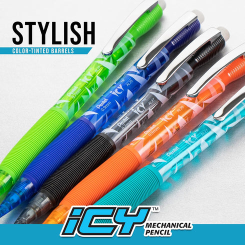 Pentel ICY Mechanical Pencil, (0.9mm), Tinted Lime Green Barrel, 12 pack (AL29TK) by Pentel