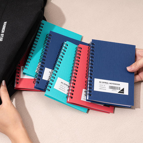 FLYING EAGLE Premium 4x6 Small Spiral Notebook, 6 Pack, A6 Mini Journal, 468 Pages, 3 Color