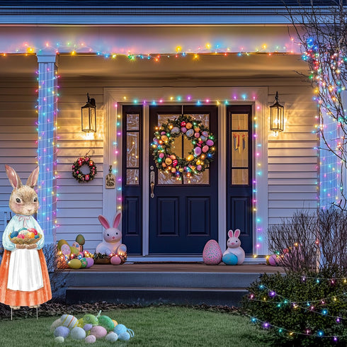 200 66 JMEXSUSS LED Easter Lights Outdoor Indoor for Decorations, Ft Connectable Pastel Easter Lights String Clear Wire