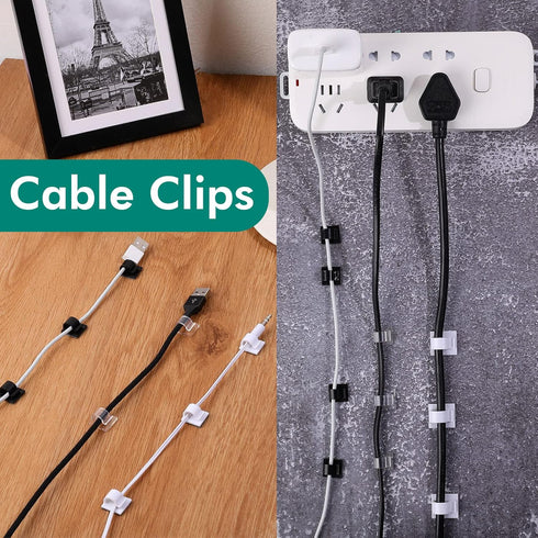 Namalu 120 Pieces Cable Clips Self Adhesive Wire Light Clips Cable Organizer Cable Wire Management Holder for Home