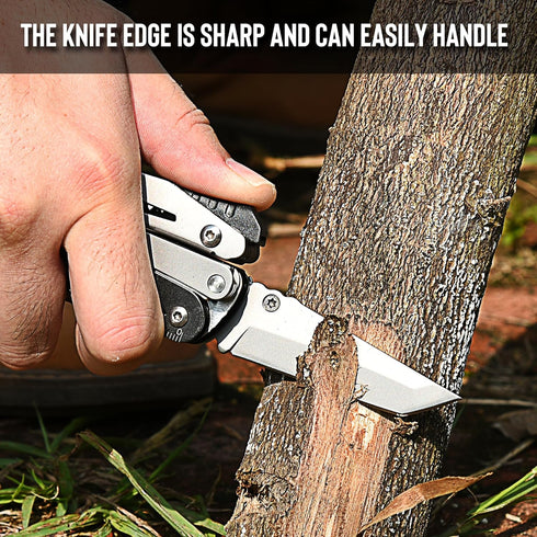 THE FRONT 19 in 1 Multitool Pliers with Detachable Scissors, Camping Tactical Knife Gift for Men