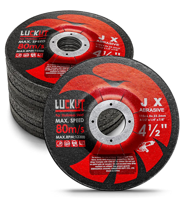 Grinding Wheels 4-1/2'' x 1/4'' x 7/8'', Aggressive Grinding Discs for Angle Grinders - 10 Pack