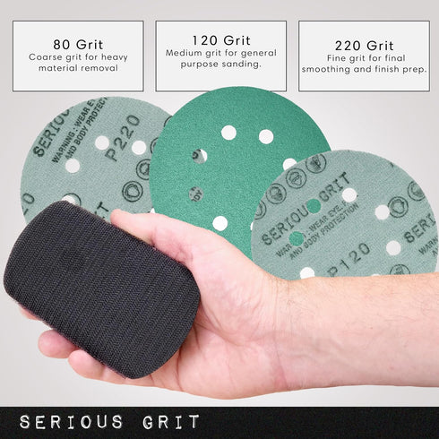 Lunar Block 5-Inch Hand Sanding Pad, Fits 5" Hook & Loop Sandpaper Discs for Woodworking