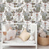 17.7''x354'' VEELIKE Boho Cat Wallpaper Peel and Stick Cat Themed Floral Wallpaper for Nursery Playroom Kids Room
