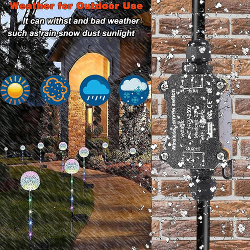 AC110V Switch,165 Long,AC110V/120V/250V/20A Remote Control Power Switch,Waterproof Wireless Light Feet RF Module