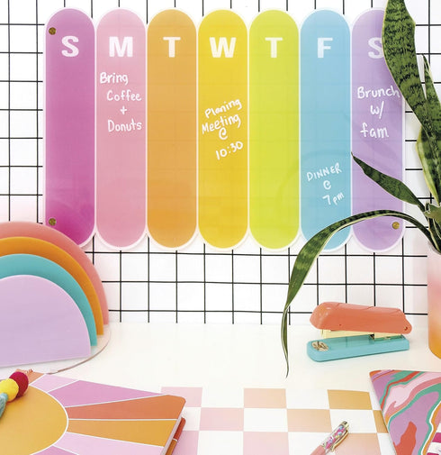 C. R. Gibson AWMB-25360 Kailo Chic Acrylic Dry Erase Memo Board, 18.5" W x 12" H, Multicolor