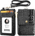 ELV Black Badge Holder with Zipper, PU Leather ID Wallet, 5 Card Slots, RFID Pocket & 20" Neck Lanyard Strap for ID