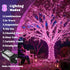 100FT 300 8 LED Outdoor String Lights, Connectable Pink Christmas Lights Indoor Waterproof with Modes, Plug in Twinkle