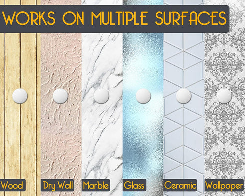 White Door Stoppers - Large 1.57" (12 PCS) - Shock Absorbent Silicone Wall Protectors for Door Knobs