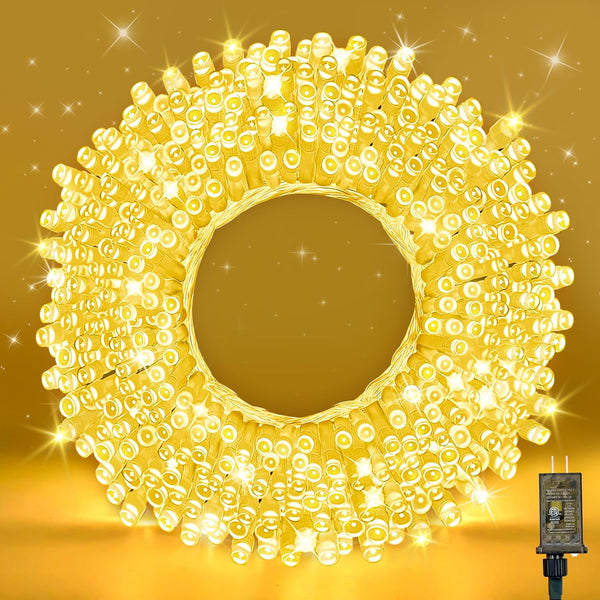 210 LEDs Warm White LED String Lights 70FT Transparent Wire, Waterproof &