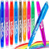 RIANCY Erasable Pens, 8 Colors Multicolored Gel Ink Rolling Ball Extra Fine Point Smooth Writing Pens with Eraser