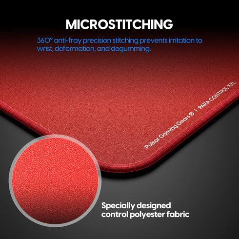 Pulsar - Paracontrol XXL Esports Level Premium Gaming Mouse Pad V2 - Medium to High Speed, 35 x 16 in (XXL, Red)